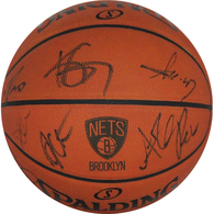 Brooklyn Nets Team Signed Nets Logo Engraved Basketball