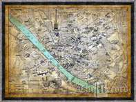 Heritage Antique Map of Florence, 24 x 28 framed