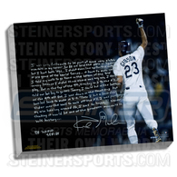 Kirk Gibson Facsimile 88 Game Winning HR Stretched  16x20 Story Canvas
