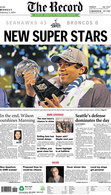 "New Super Stars" 2014 Seattle Seahawks Super Bowl Victory Front Page Reprint