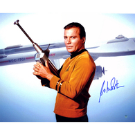 William Shatner Signed Star Trek with Space Ship Gun 16x20 Photo