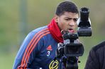 Patrick Van Aanholt tries his hand at video during a Sunderland training session at the Academy of Light on March 31, 2016 in Sunderland, England