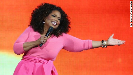 Oprah Winfrey is seen on stage during her &#39;An Evening With Oprah&#39; tour at Allphones Arena in Sydney, Australia on December 12, 2015.