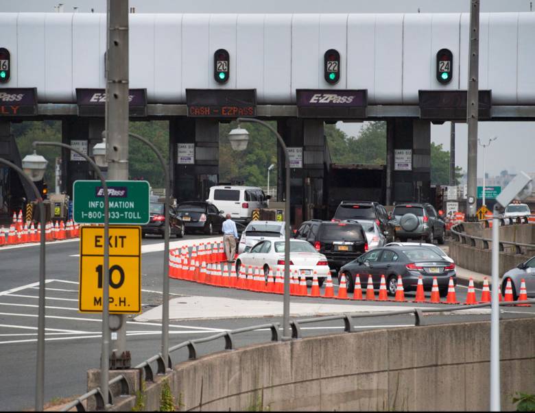 A man got out of his vehicle to see what the backup was at the toll on the George Washington Bridge from Bruce Reynolds Boulevard. 