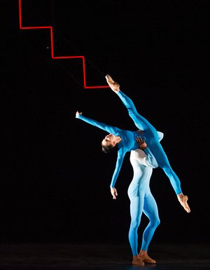Eric Underwood and Natalia Osipova in Tetractys (2014), a work for 12 dancers set to Bach