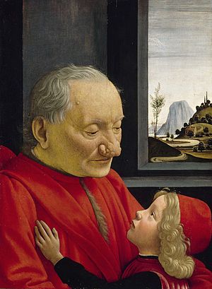 Domenico ghirlandaio, ritratto di nonno con nipote.jpg