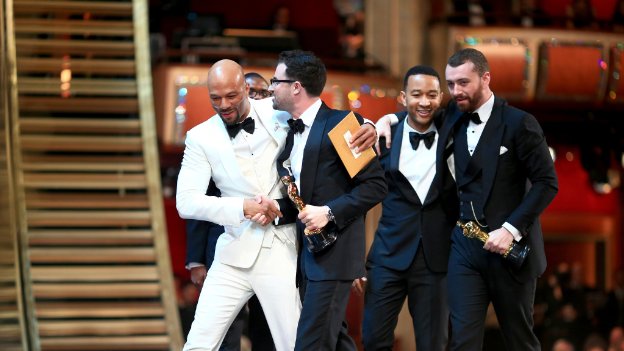 Common, John Legend, Sam Smith, and James Napier at The 88th Annual Academy Awards (2016)