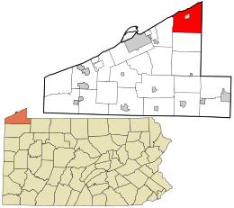 Location in Erie County and the state of Pennsylvania