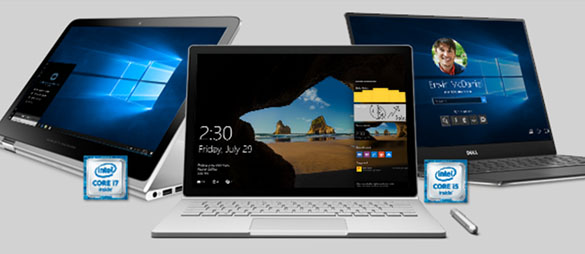 Surface Book, HP Spectre x360 laptop and Dell XPS 13 laptop