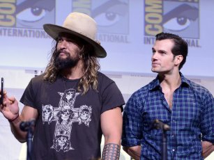Henry Cavill and Jason Momoa at an event for Justice League (2017)