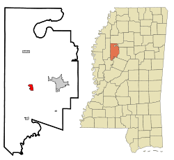 Location of Itta Bena, Mississippi