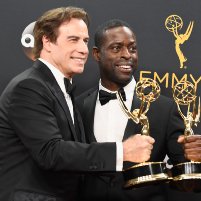 John Travolta and Sterling K. Brown at an event for The 68th Primetime Emmy Awards (2016)