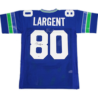 Steve Largent Signed Seattle Seahawks Throwback Mitchell and Ness Jersey w/" HOF 95"Insc.()