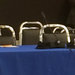 A table for the U.S. Government sits empty at a meeting of the Inter-American Commission on Human Rights.