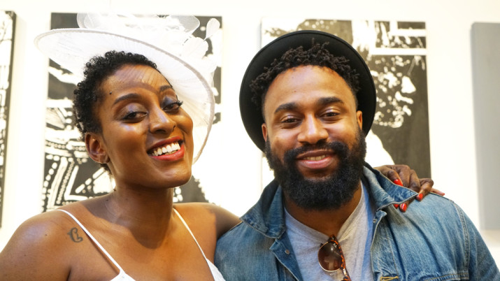 Niama Safia Sandy and Charles Jean-Pierre at the opening of Black Magic: AfroPasts/AfroFutures. Photo: Antoinette Isama