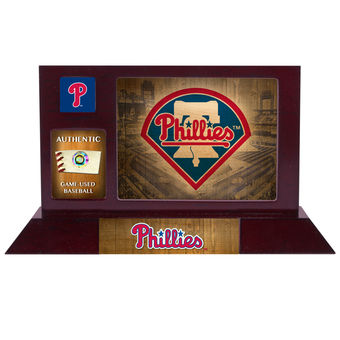 Philadelphia Phillies Fanatics Authentic Framed Team Logo Desktop Display With A Piece Of Game Used Baseball