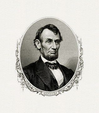 Bureau of Engraving and Printing engraved portrait of Lincoln as President