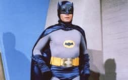 Adam West, who has died at the age off 88, in the Sixties TV series 'Batman'