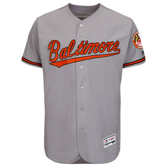 Men's Baltimore Orioles Majestic Road Gray Flex Base Authentic Collection Team Jersey