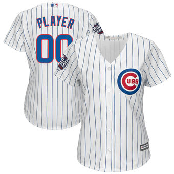 Women's Chicago Cubs Majestic White 2016 World Series Champions Custom Home Cool Base Jersey