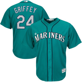 Men's Seattle Mariners Ken Griffey Jr. Majestic Northwest Green Alternate Cool Base Player Jersey