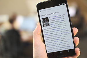 Wikipedia homepage on a large Android phone, 2015-04-16.jpg