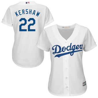 Women's Los Angeles Dodgers Clayton Kershaw Majestic White Home Cool Base Player Jersey