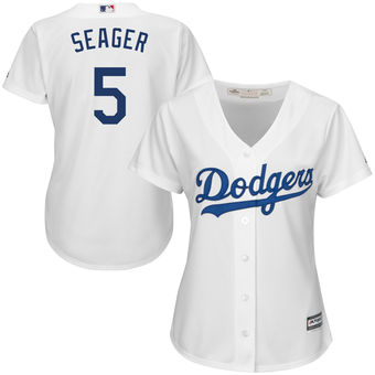 Women's Los Angeles Dodgers Corey Seager Majestic White Cool Base Player Jersey