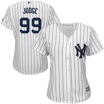 Women's New York Yankees Aaron Judge Majestic Home White Cool Base Player Jersey