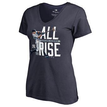 Women's New York Yankees Aaron Judge Fanatics Branded Navy Hometown Collection All Day V-Neck T-Shirt