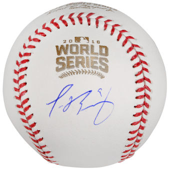 Autographed Chicago Cubs Javier Baez Fanatics Authentic 2016 MLB World Series Baseball