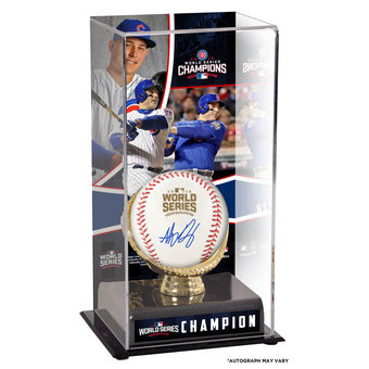 Chicago Cubs Anthony Rizzo Fanatics Authentic 2016 MLB World Series Champions Autographed World Series Logo Baseball and Baseball Display Case with Image