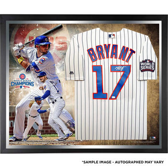 Chicago Cubs Kris Bryant Fanatics Authentic 2016 MLB World Series Champions Framed Autographed Majestic White Replica World Series Jersey Collage