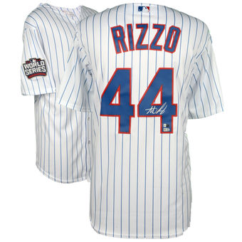 Chicago Cubs Anthony Rizzo Fanatics Authentic 2016 MLB World Series Champions Autographed Majestic White Replica World Series Jersey