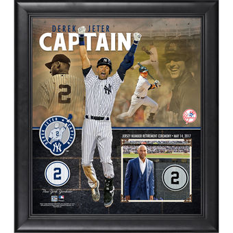 New York Yankees Derek Jeter Fanatics Authentic Framed 15" x 17" Jersey Retirement Collage