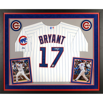 Autographed Chicago Cubs Kris Bryant Fanatics Authentic Deluxe Framed White Authentic Jersey