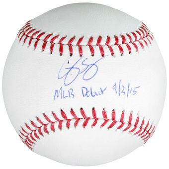 Autographed Los Angeles Dodgers Corey Seager Fanatics Authentic Baseball with MLB Debut 9/3/15 Inscription