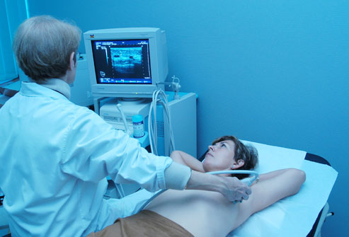 Woman Having Ultrasound On Breast