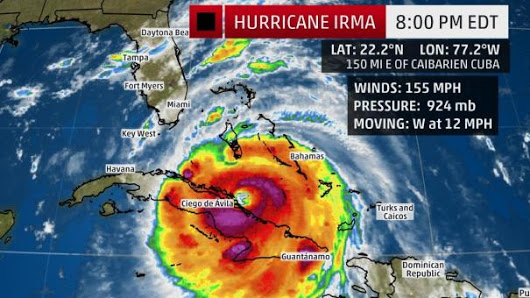 Hurricane Irma Now A Category 5 Storm – Winds Of 160 MPH, Will Hit Florida Sunday
