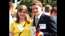 German CBYX participants at the June 7, 2011, White House Welcome Ceremony for Chancellor Merkel.