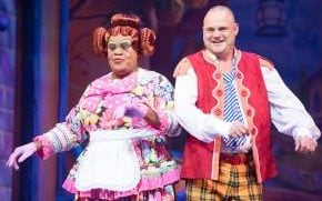 Al Murray and Clive Rowe in Jack and the Beanstalk at the New Wimbledon Theatre