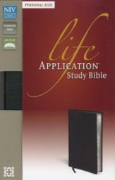 NIV Life Application Study Bible, Bonded Leather, Black  Personal Size