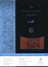 ESV MacArthur Study Bible, TruTone, Natural Brown, Woodcut Design