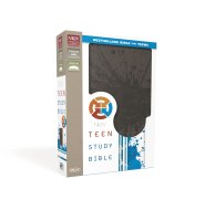 NKJV Teen Study Bible--soft leather-look, charcoal