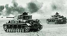 Tanks of World War II. (Left) German Pz. IV (foreground) and Pz. III (background) tanks, 1942.