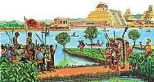 5:120-121 Exploring: Do You Want to Be an Explorer?, Ferdinand Magellan & ship; ugly fish, sharks, etc.; ship sails through a channel; Cortes discovers Aztec Indians; pyramids, floating island homes, corn
