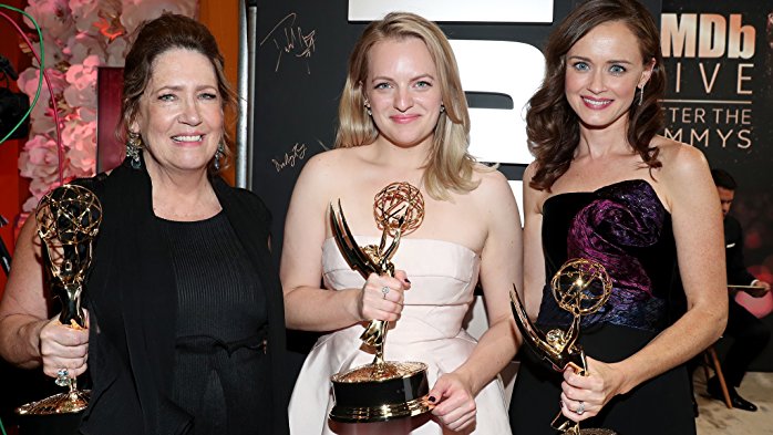 Elisabeth Moss, Alexis Bledel, and Ann Dowd at an event for IMDb at the Emmys: IMDb LIVE After the Emmys 2017 (2017)