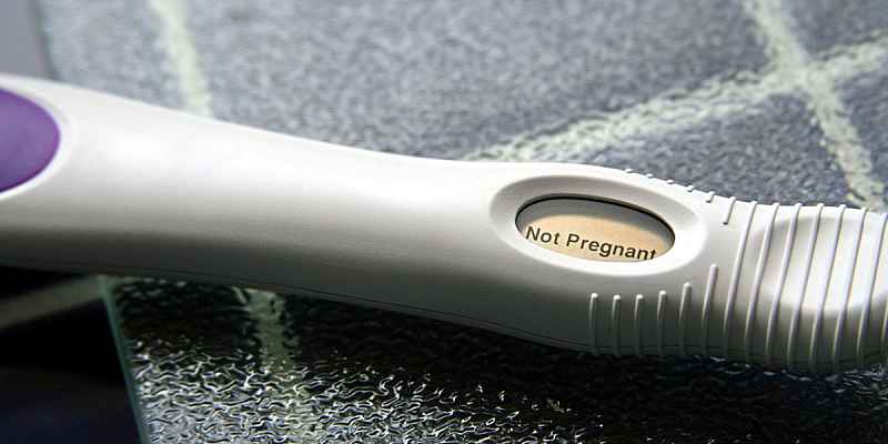 Photo of a negative pregnancy test stick