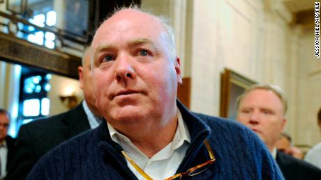 FILE - In this Feb. 24, 2016 file photo, Michael Skakel leaves the state Supreme Court after his hearing in Hartford, Conn. Skakel&#39;s lawyers filed a motion Friday, Jan. 6, 2017, asking the Connecticut Supreme Court to reconsider its decision to reinstate his murder conviction in a 1975 killing. The court ruled 4-3 on Dec. 30 that a lower court was wrong in 2013 when it ordered a new trial for Skakel. But the justice who wrote the majority decision left the court recently and his lawyers asked that a new judge be seated before the court hears the motion to reconsider. Skakel was convicted in 2002 of killing Martha Moxley in Greenwich in 1975 when they were teenage neighbors. He was sentenced to 20 years to life in prison and was freed after the 2013 ruling. (AP Photo/Jessica Hill, File)
