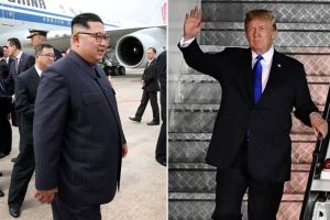 US President Donald Trump (right) and North Korean leader Kim Jong Un arriving in Singapore on June 10, 2018, ahead of their summit. 